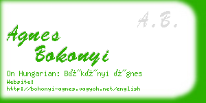 agnes bokonyi business card